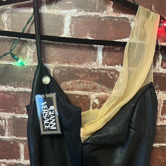 Gianni Versace Couture Dresses & Skirts - NWT Vintage Gianni Versace Couture Black & Gold Asymmetric Silk Gown